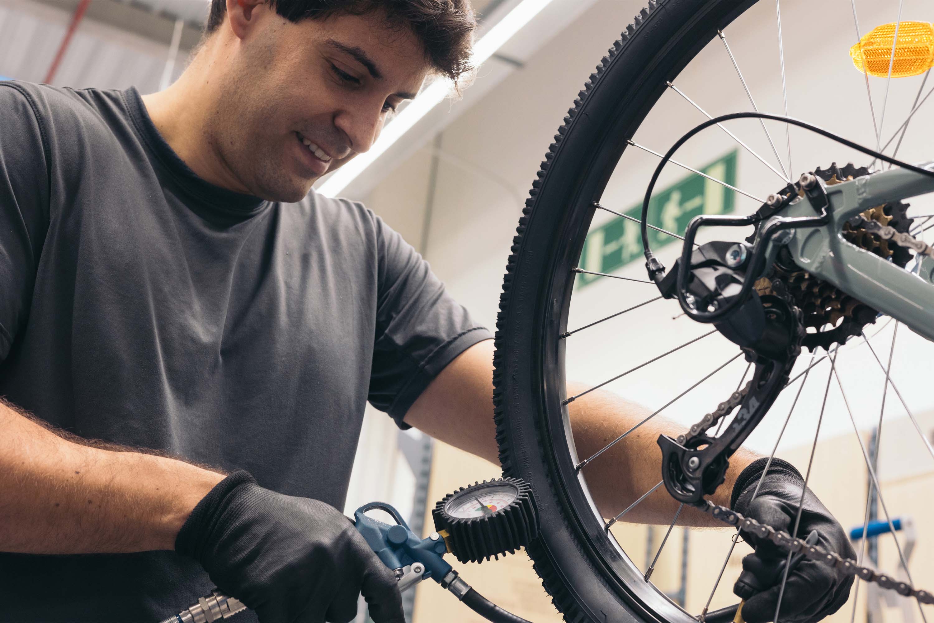 Checking tire pressure