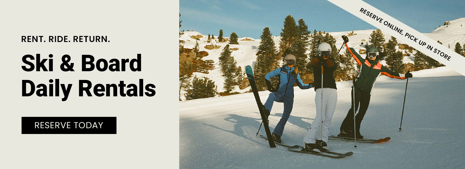Reserve your ski and snowboard daily rental today!
