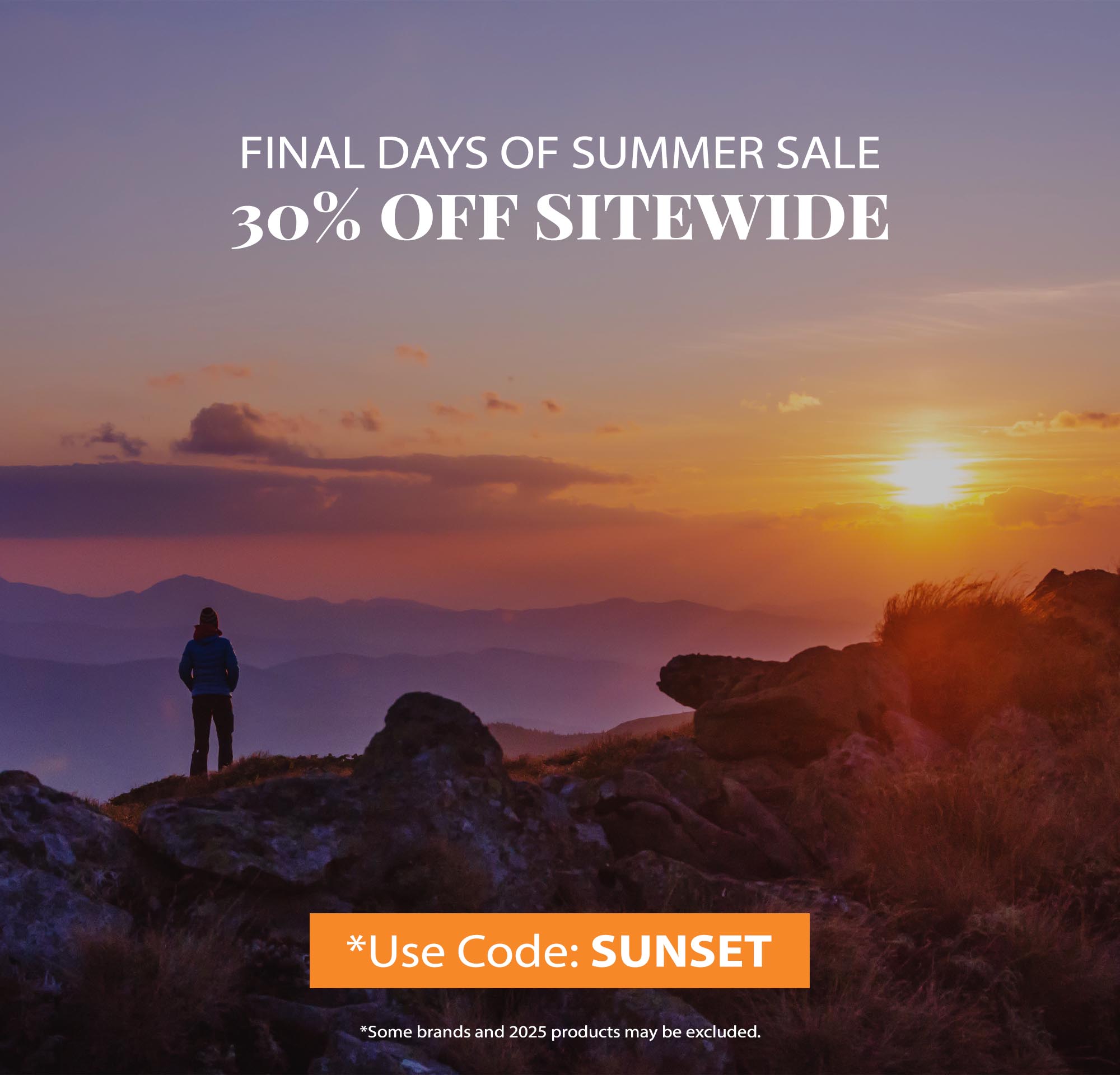 Final Days of Summer Sale | 30% Off Sitewide | Use Code: SUNSET at Checkout