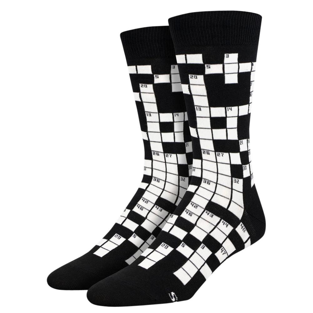 Socksmith Men's Sunday Crossword Socks BLACK