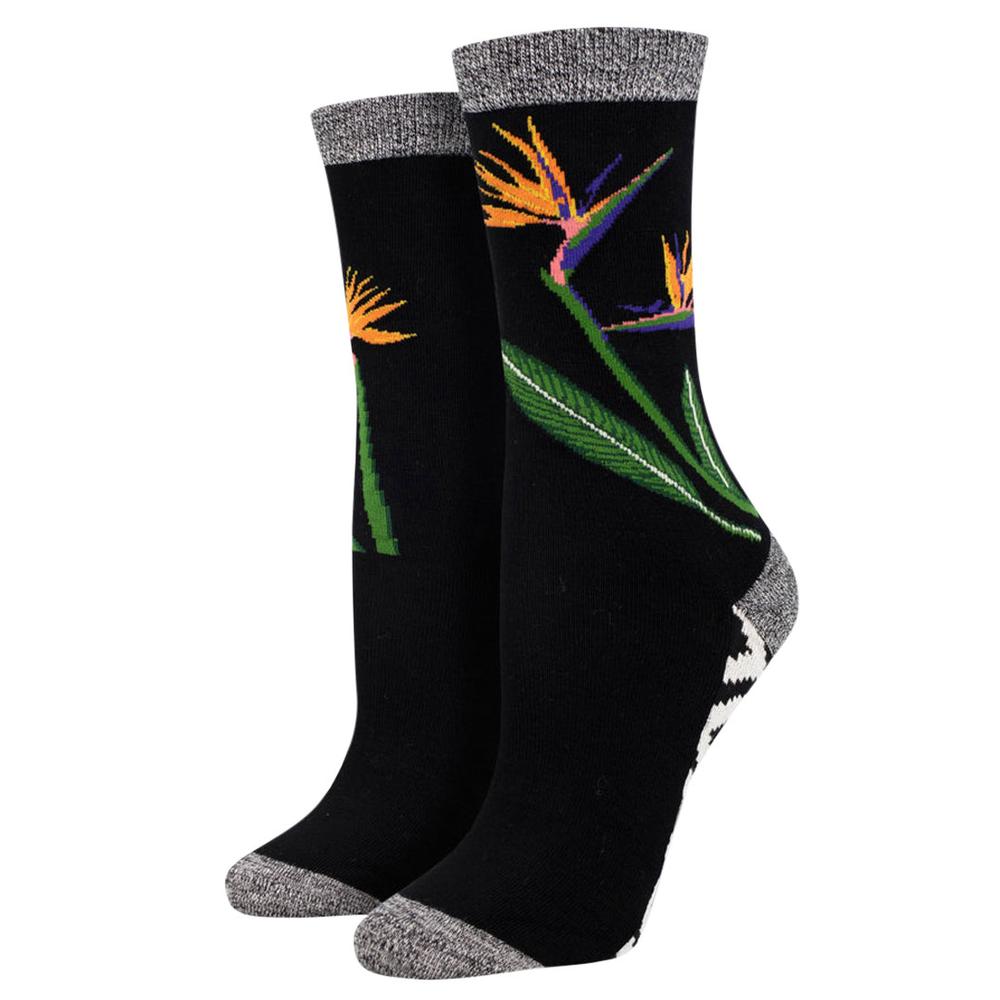 Socksmith Women's Bamboo Birds of Paradise Socks BLACK