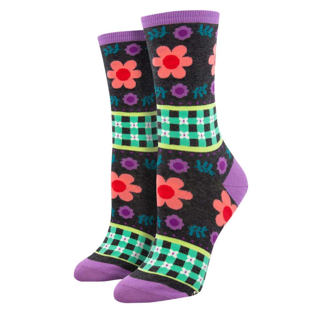 Socksmith Women's Gingham Style Socks CHARCOALHEATHER