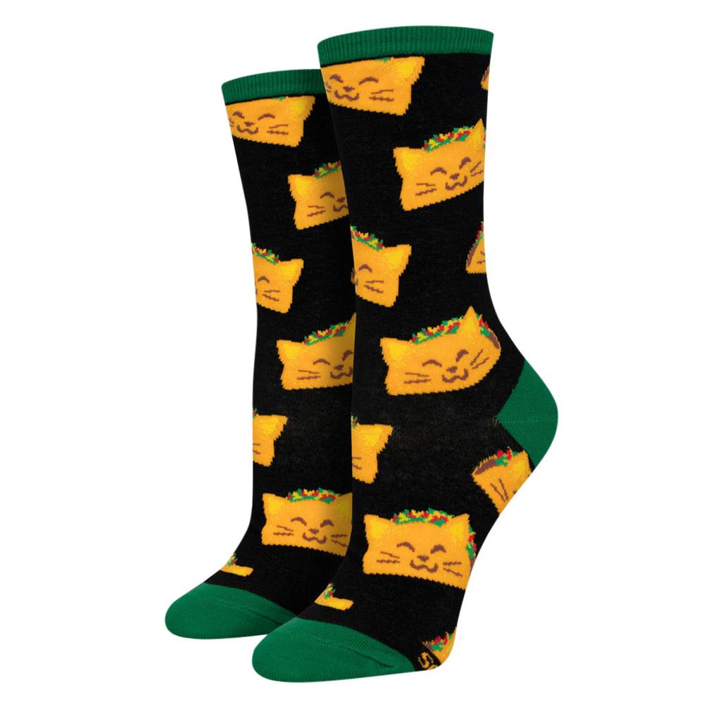 Socksmith Women's Cat Taco Socks BLACK