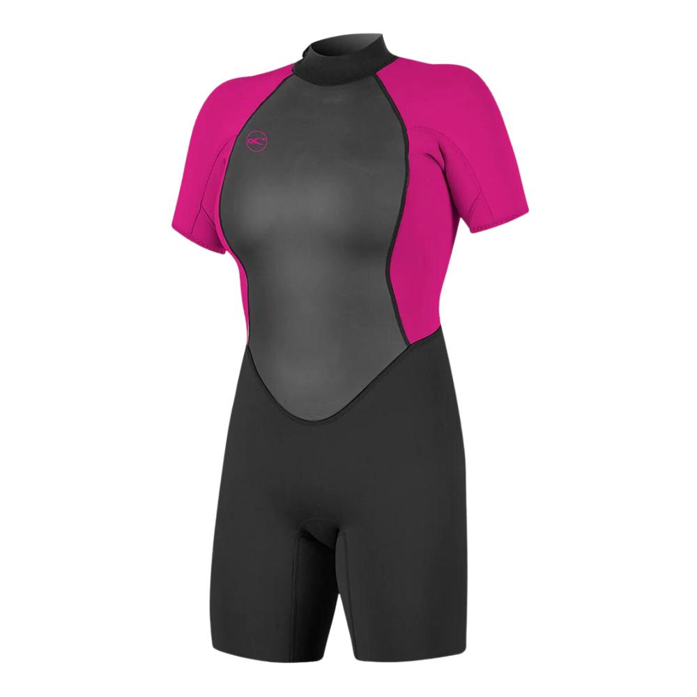 O'Neill Women's Reactor 2 2mm Back Zip S/S Spring Wetsuit BLK/BERRY