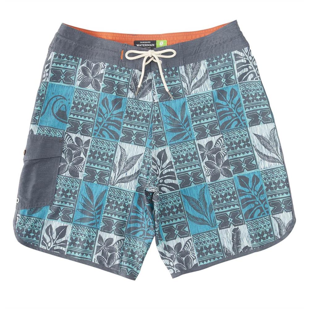 Quiksilver Waterman Leaf Boxes Scallop Boardshorts CAPRIBREEZE