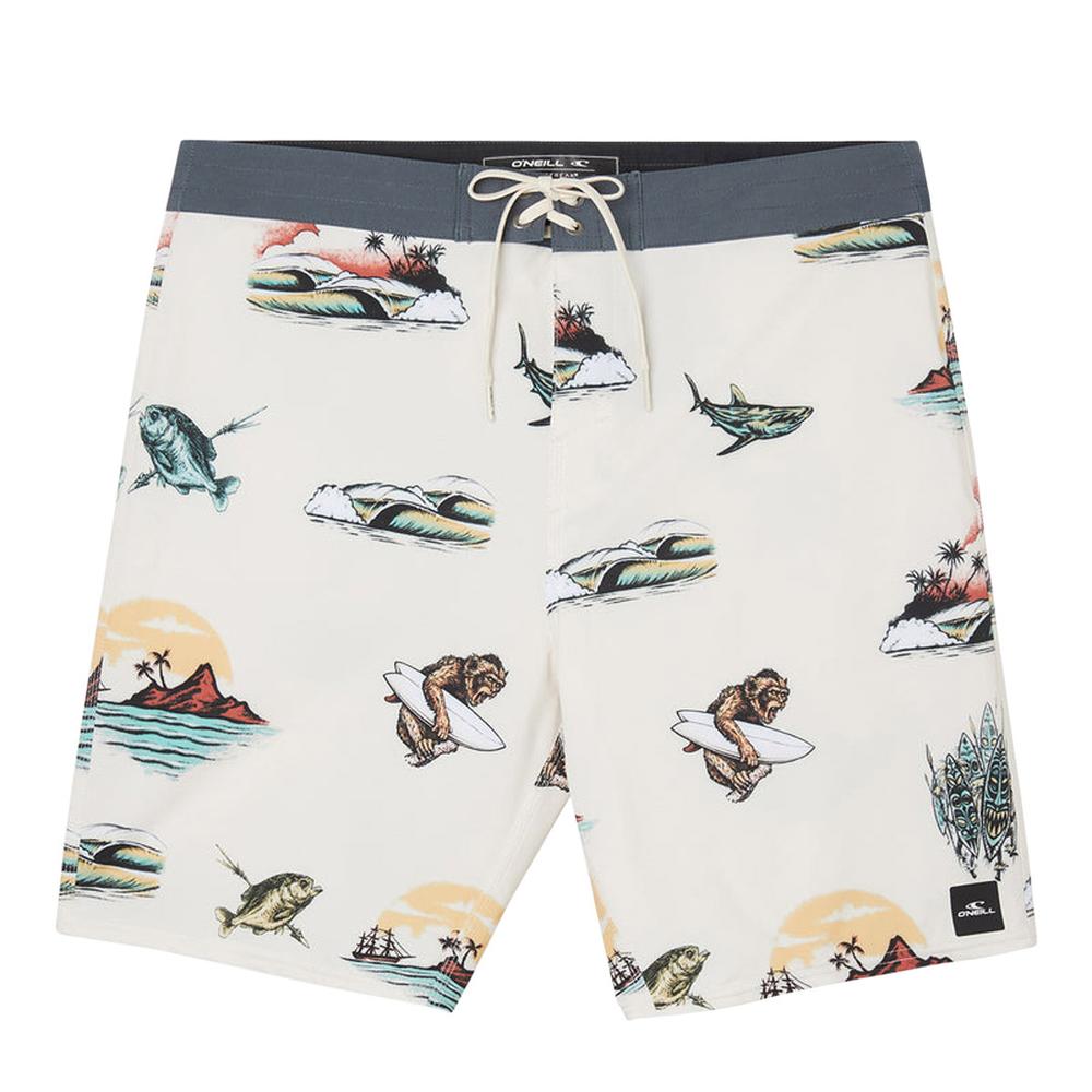 O'Neill Men's Hyperfreak Kevin Walsh Boardshorts CREAM