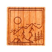Rustek Base Camp Square Wood Sticker