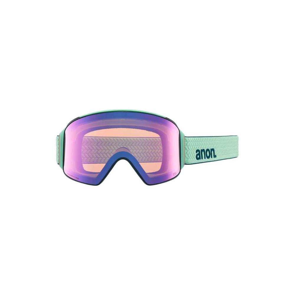 Anon Men's M4 Goggles (Cylindrical) + Bonus Lens + MFI® Face Mask PWDMNT/PERVARGRN