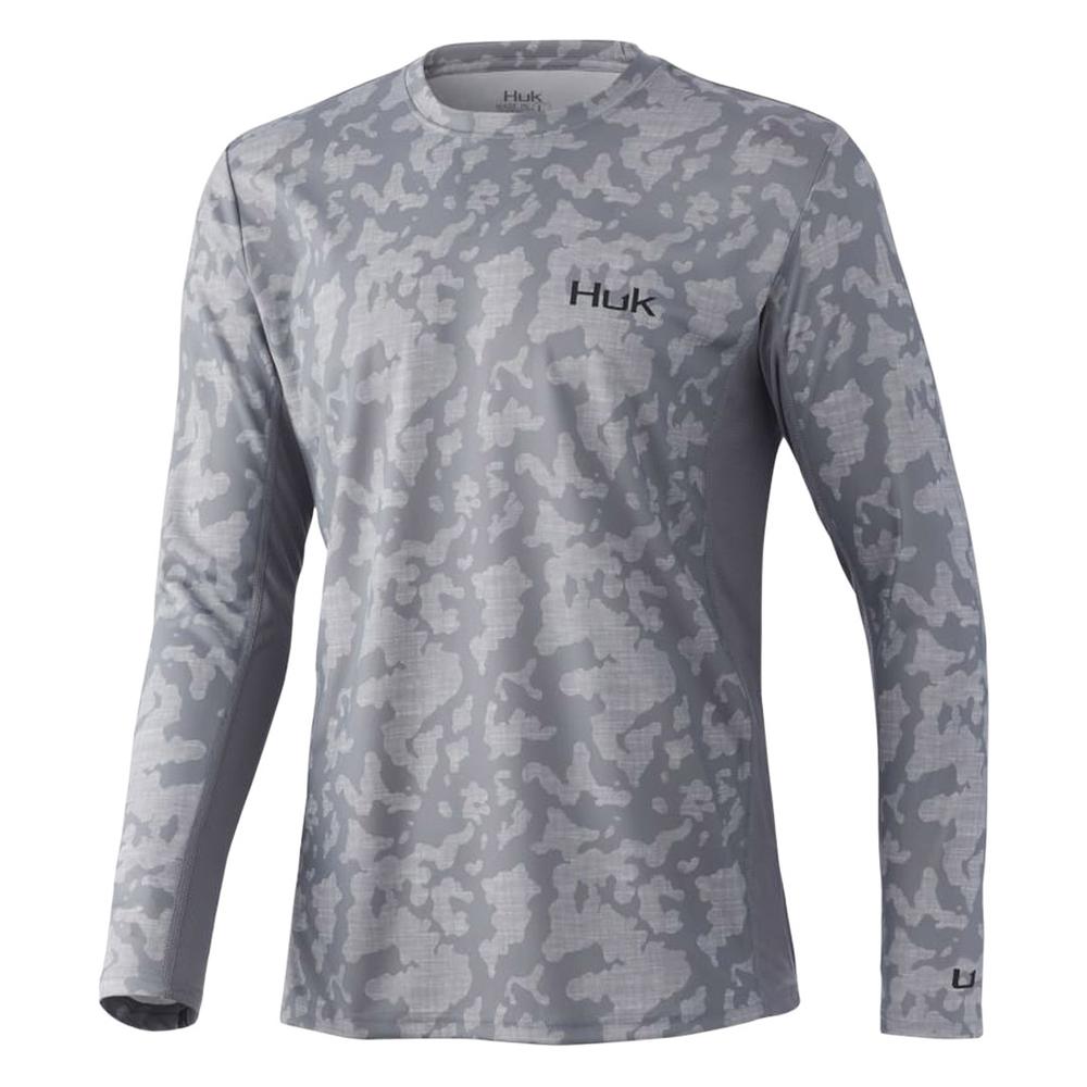 HUK Men's Icon X Running Lakes Shirt OVERCASTGREY