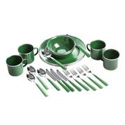 Stansport Deluxe 24-Piece Enamel Tableware Set