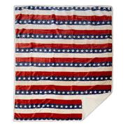 Carstens American Flag Plush Sherpa Throw Blanket