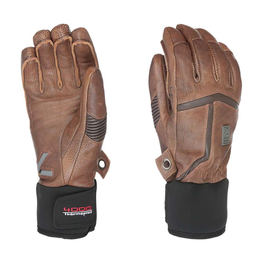 Level Men's Off Piste Leather Gloves BROWN