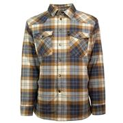 Hooey Men's Flannel Jacket - Tan Plaid Pattern w/ Cream Sherpa