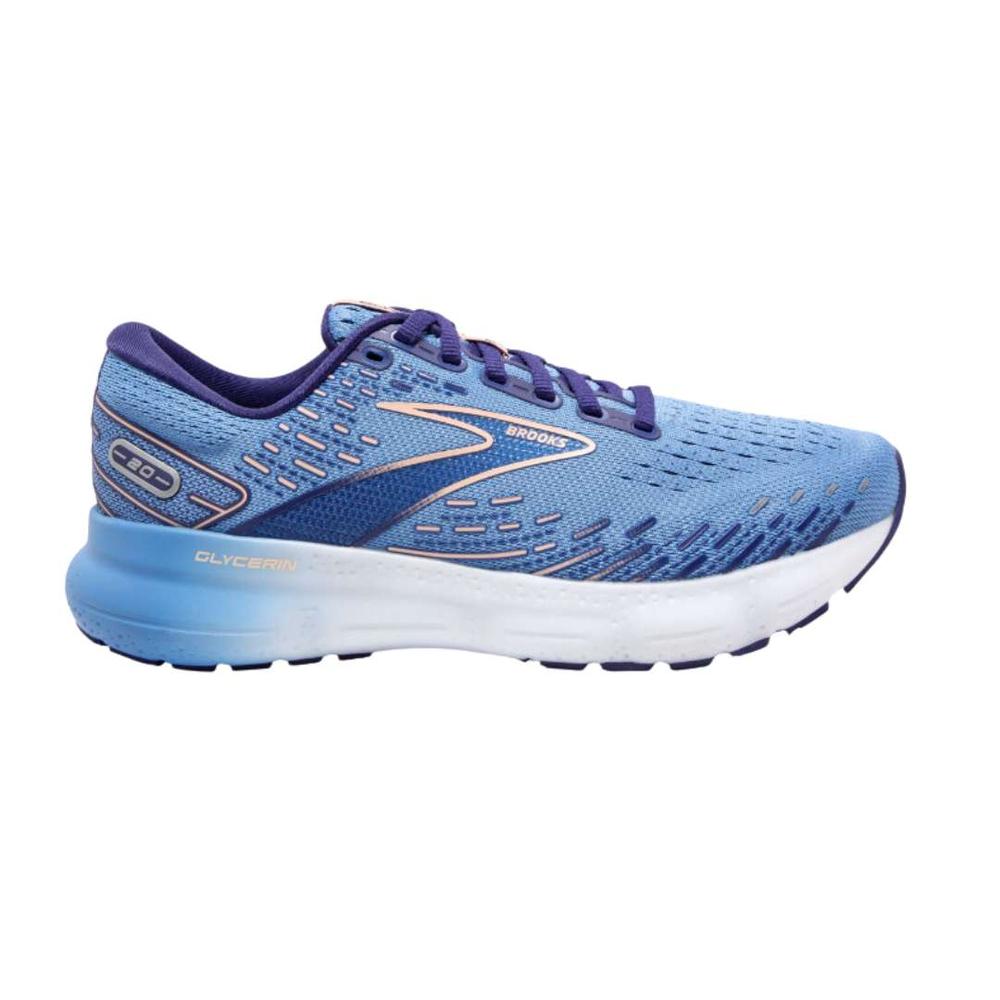 Brooks 24 Glycerin 20 Women's Running Shoe BLISSFULBLUE/PEACH/WHITE