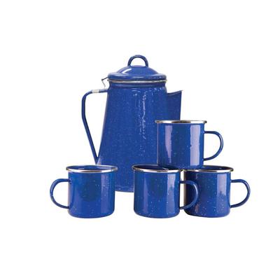 Stansport 8 Cup Coffee Pot w/ Percolator & 4 12oz Mugs