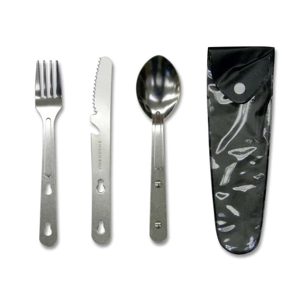  Stansport Stainless Steel Knife/Fork/Spoon Set W/Built In Can Opener