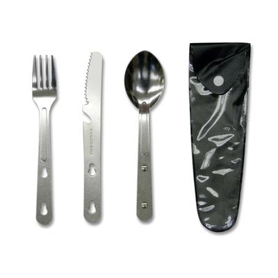 Stansport Stainless Steel Knife/Fork/Spoon Set w/ Built In Can Opener