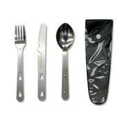 Stansport Stainless Steel Knife/Fork/Spoon Set w/ Built In Can Opener