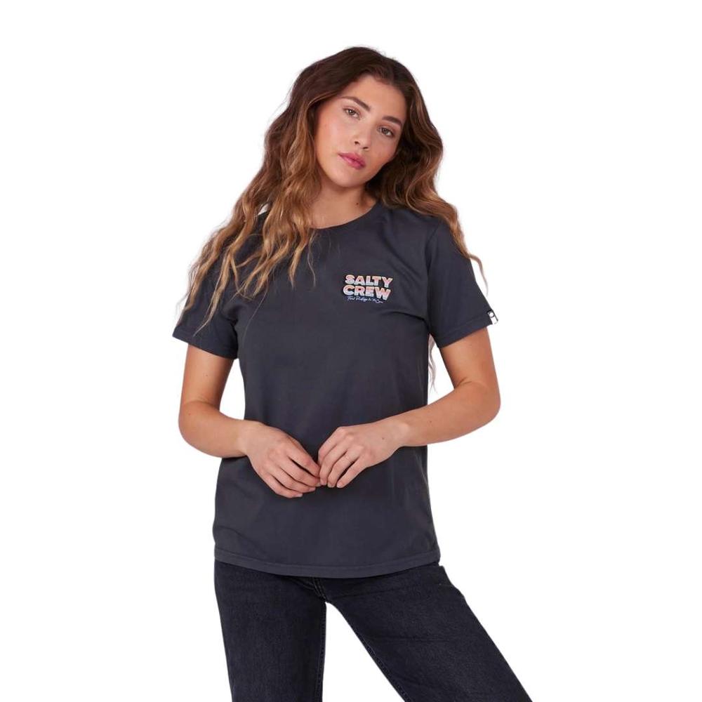 Salty Crew Women's Summertime Boyfriend Short Sleeve Tee CHARCOAL