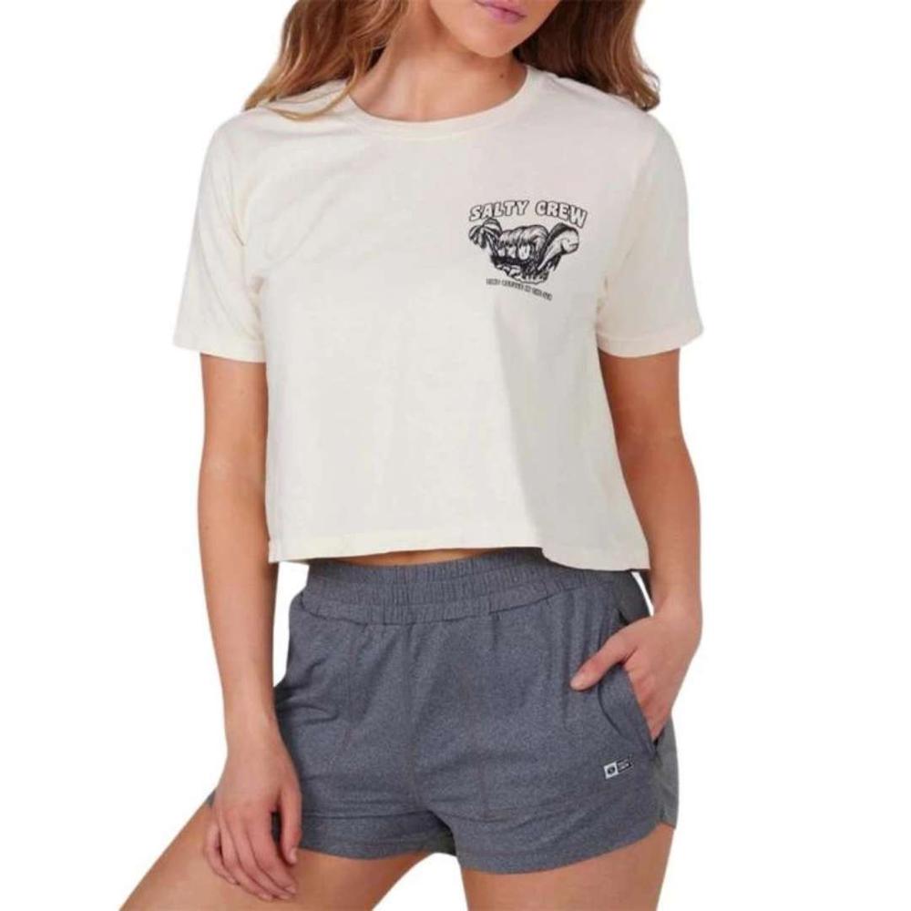 Salty Crew Women's Shaka Crop tee BONE