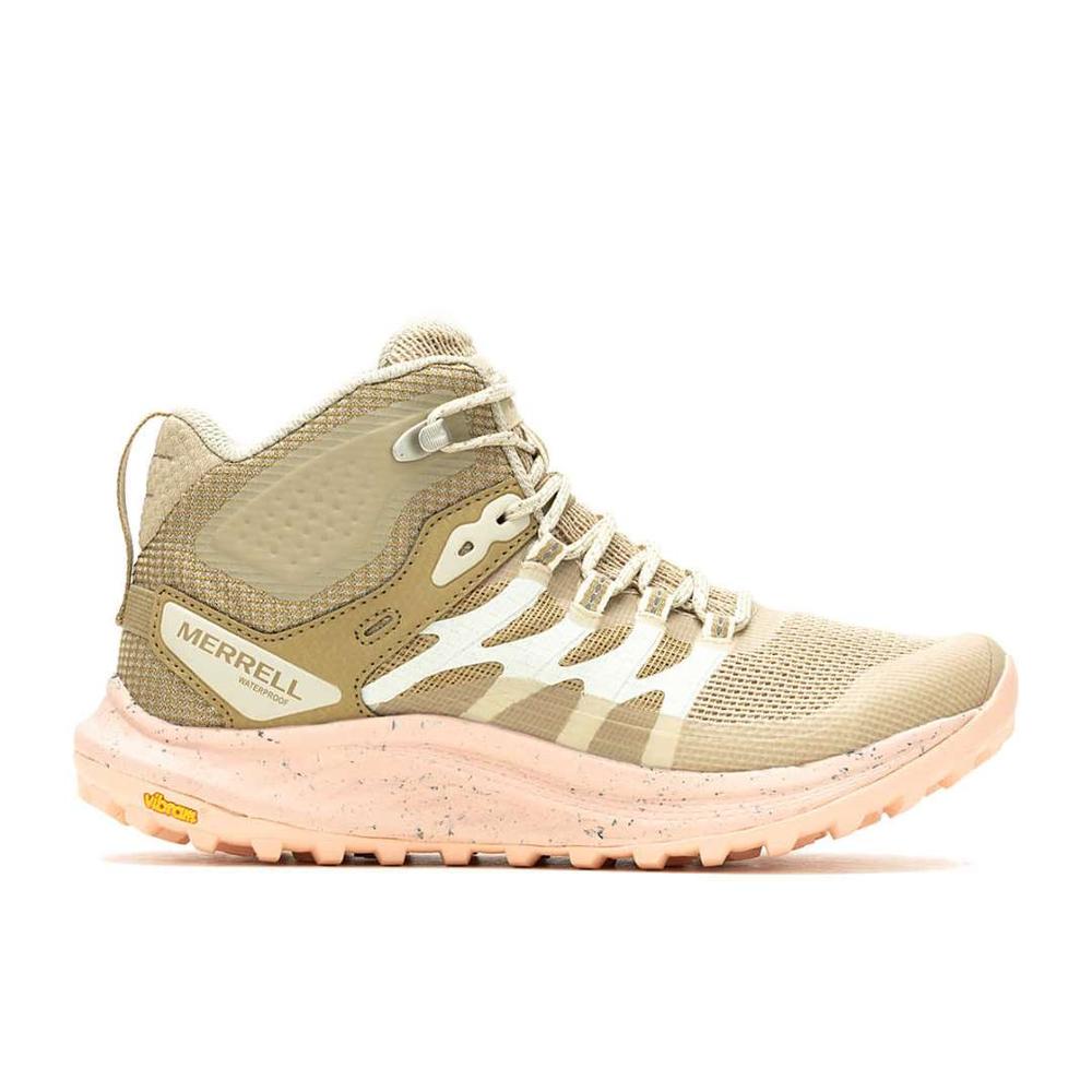 Merrell Women's Antora 3 Mid WP Running Shoes KHAKI/PEACH