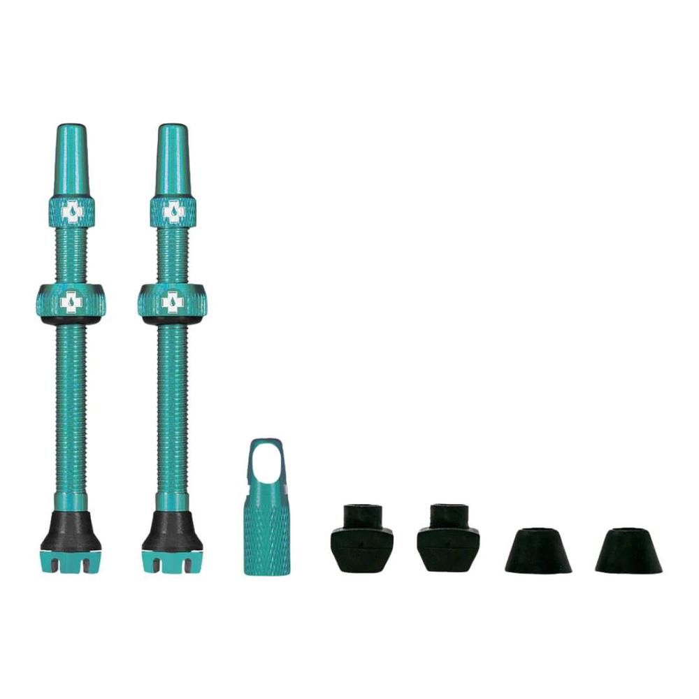  Muc- Off V2 Tubeless Valve Kit - Turquoise, 44mm, Pair