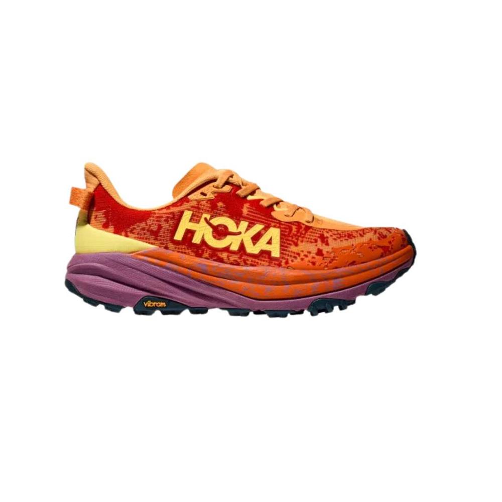 Hoka One Women's Speedgoat 6 Trail Running Shoe - Wide SHERBET/BEETROOT