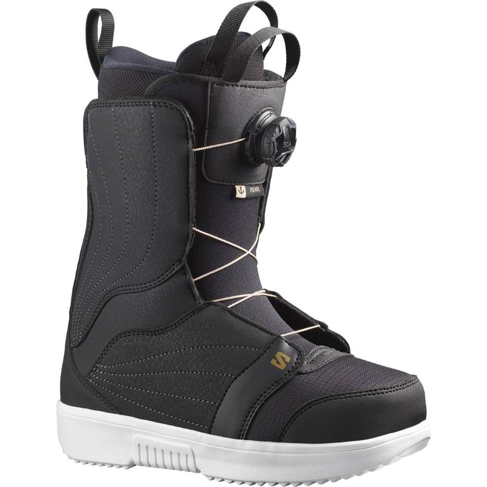 Salomon Pearl BOA Women's Snowboard Boots 2025 BLACK/WHITE/GOLD