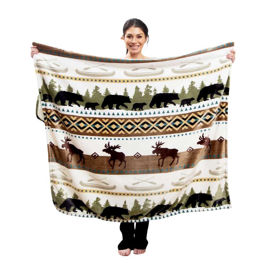  Carstens Hidden Lake Plush Throw Blanket 56x68 