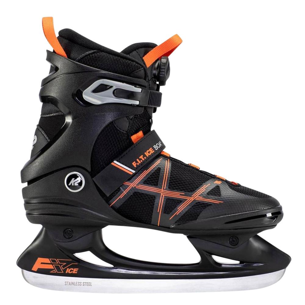 K2 F.I.T. Ice Boa Mens Ice Skates Black/Orange / 8.5