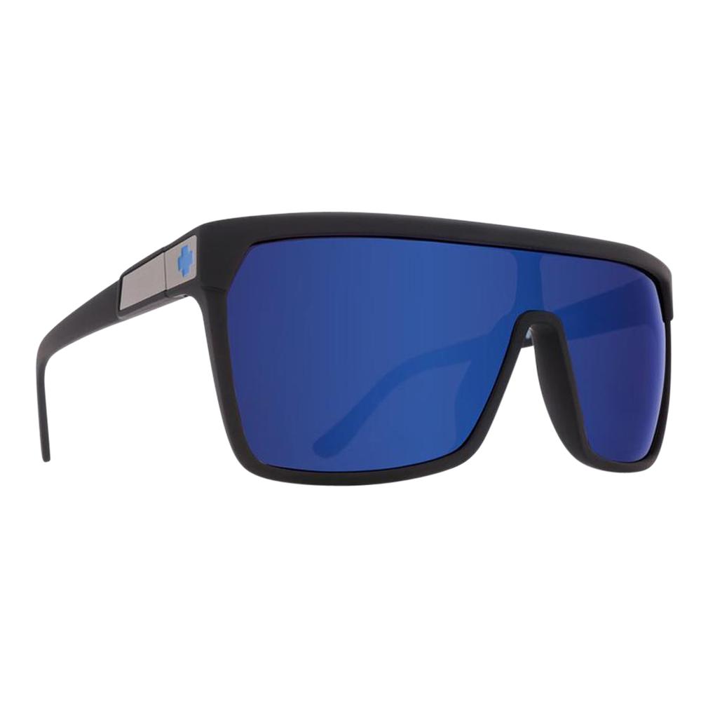  Spy + Flynn Matte Black Blue Mirror Sunglasses