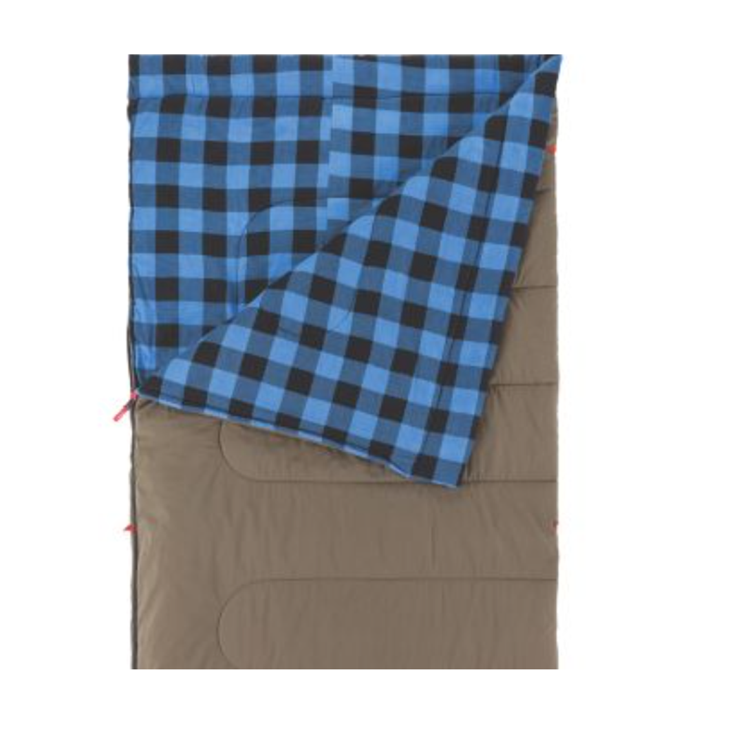 Coleman Autumn Trails Big  Tall Adult Sleeping Bag (30 Degrees), Brown and  Blue pattern